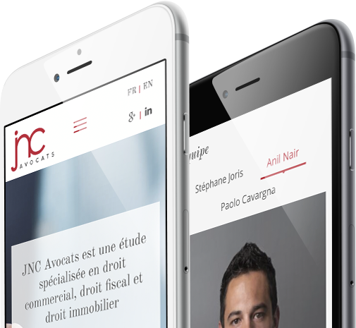 Mobile view design for JNC Avocats