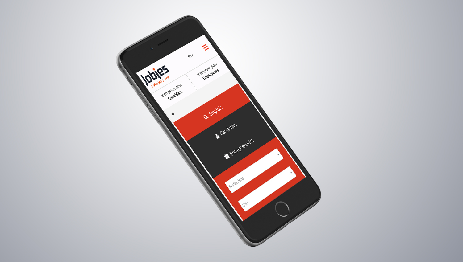 Web design mobile view for Jobies 3 by 8 Ways