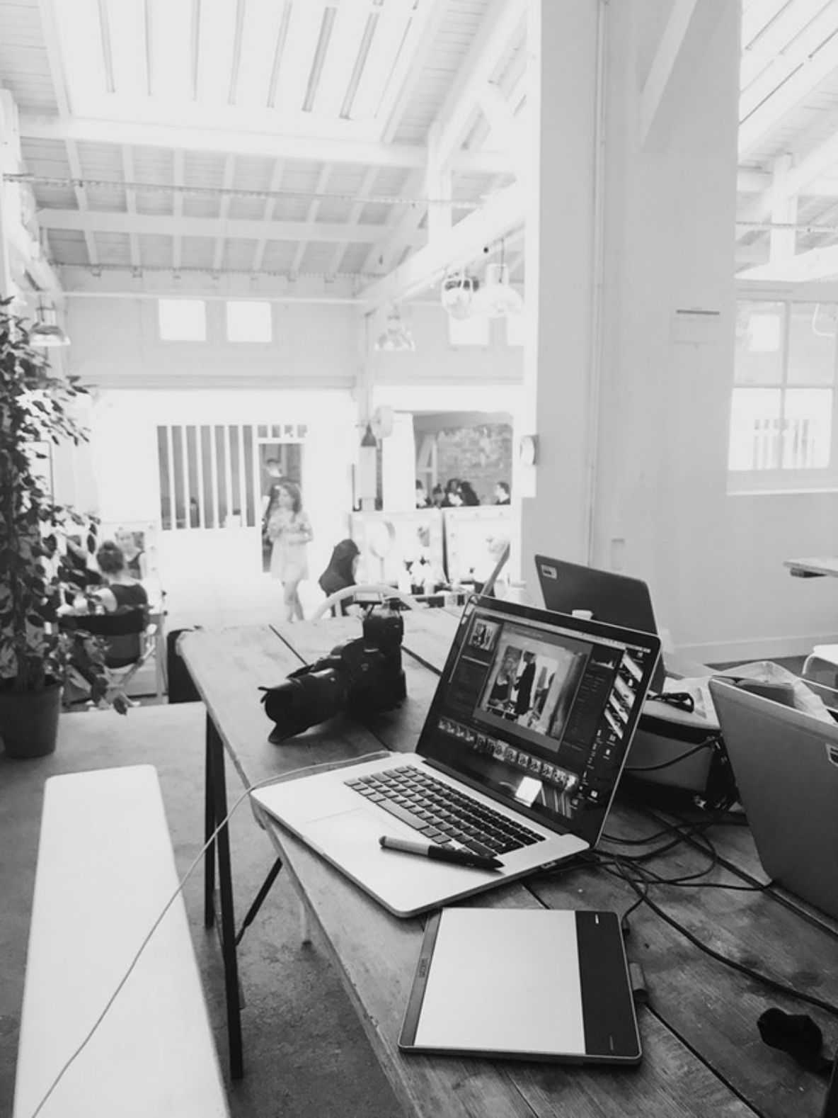 laptop on table 