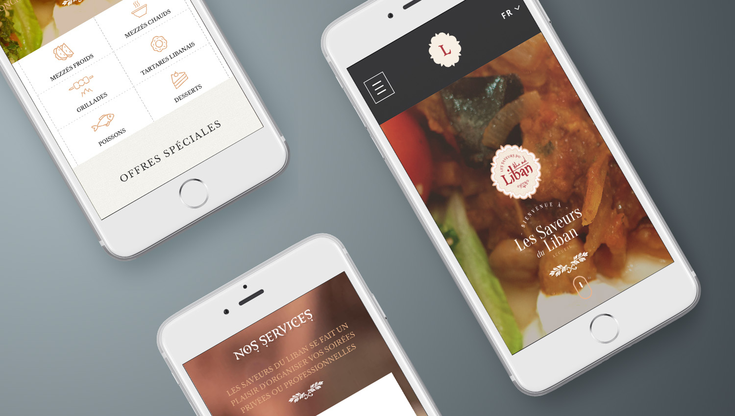 Web design mobile view for LEs Saveurs Du Liban 3 by 8 Ways