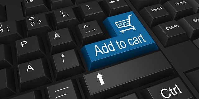 Keyboard button with 'Add to Cart' written on it Keyboard button with 'Add to Cart' written on it