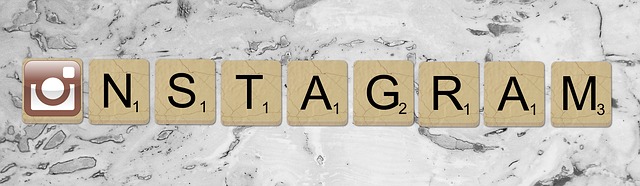 Scrabble cubes spelling out the word 'Instagram'