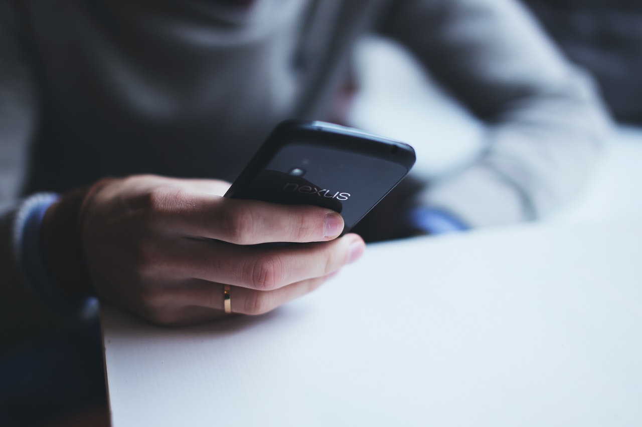 A man holding a mobile phone