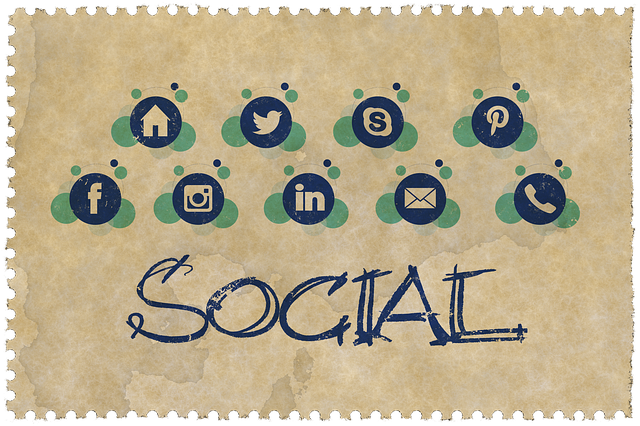 Web page with social media icons on it Web page with social media icons on it