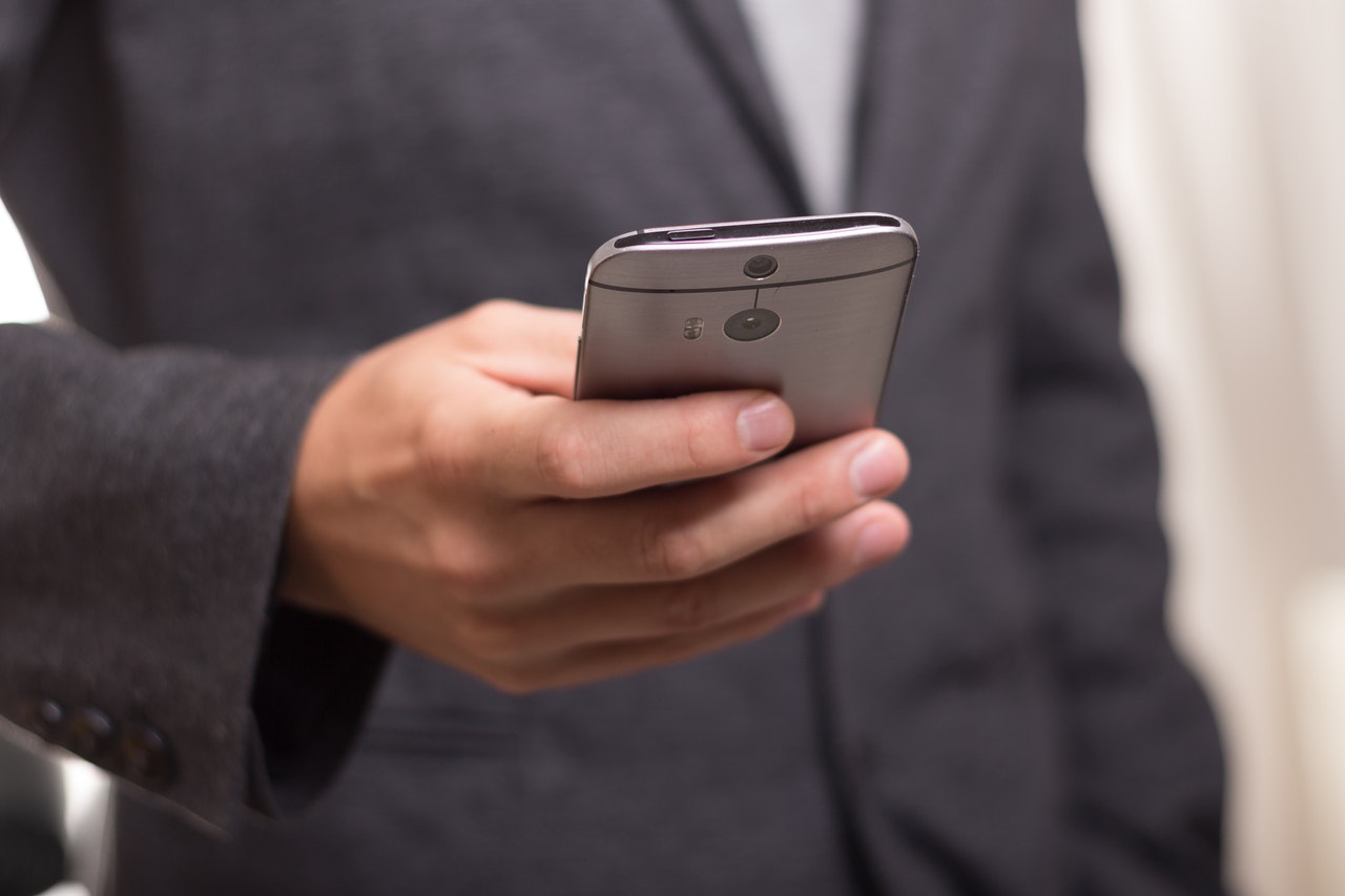 Man holding a mobile phone