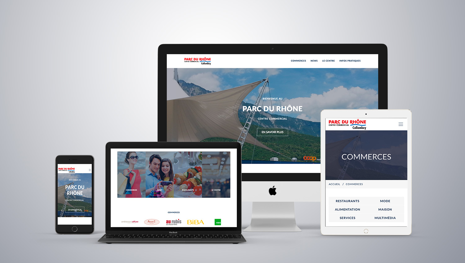 Web design desktop view for Coop Parc Du Rhone