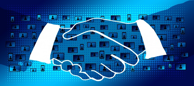 Handshake shaking hands blockchain data mining Handshake shaking hands blockchain data mining