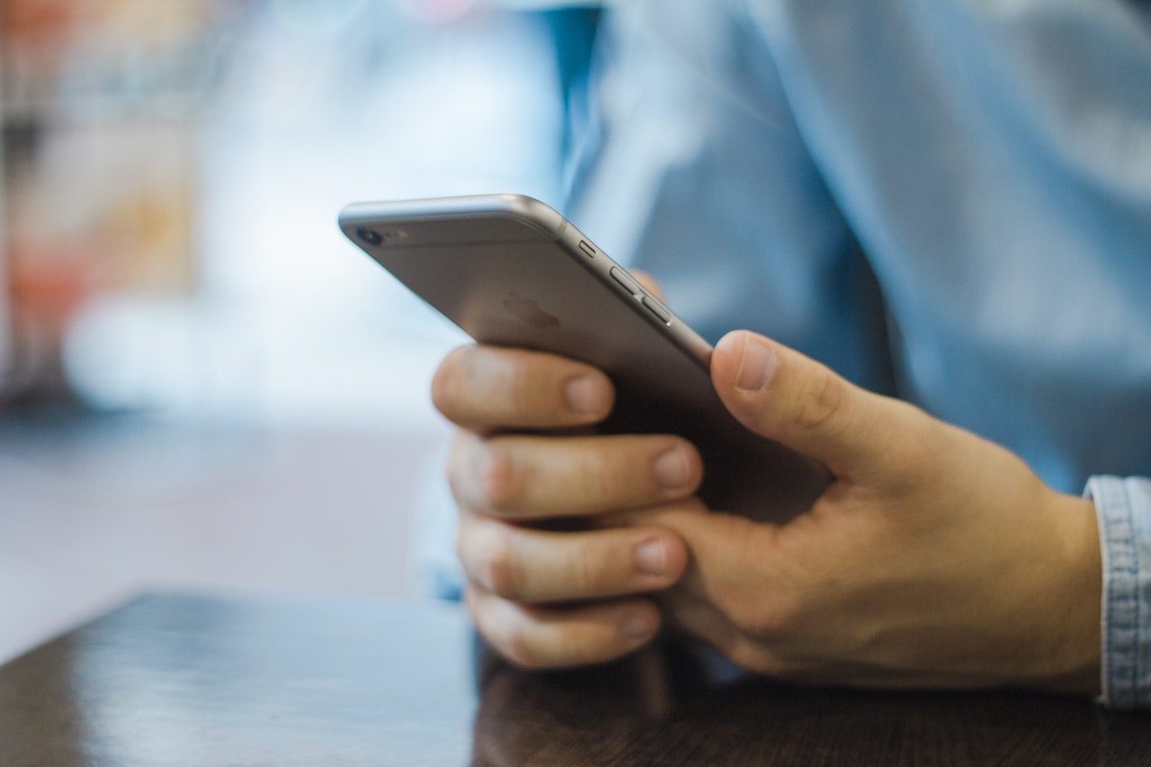 Man holding a mobile phone