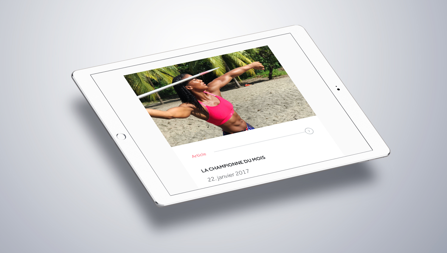 Web design tablet view for Toutes des Championnes 2 by 8 Ways